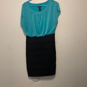 Woman’s torquiest and black shirt dress. Size 14. ENFOCUSE.
